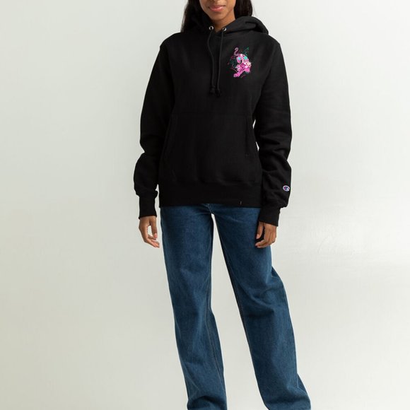 Champion Lunar New Year Collection Black Hoodie Neon Tiger Graphic Size M NWT - Picture 6 of 16